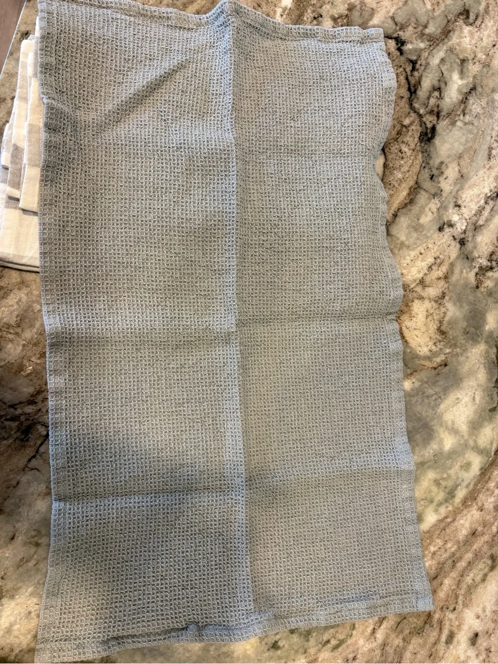 Set of Gray and White Striped Kitchen Tea Towels